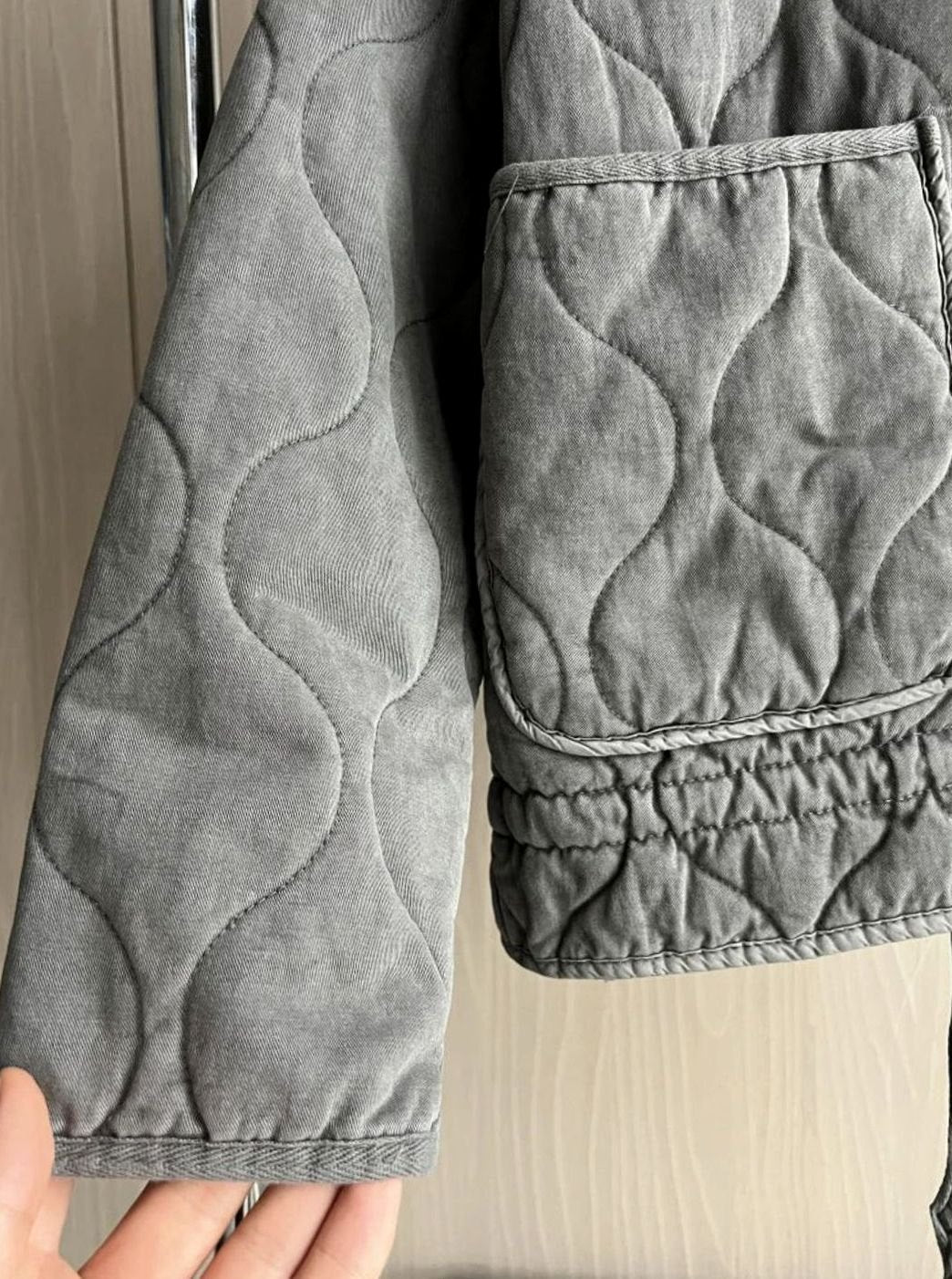 Women's Cropped Quilted Zip-Up Puffer Jacket Drawstring Hem