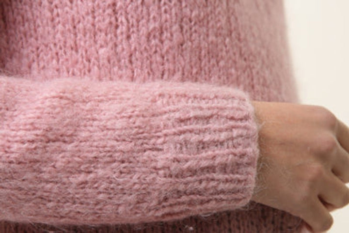 Women's Fair Isle Knit Turtleneck Jumper Oversized Fluffy