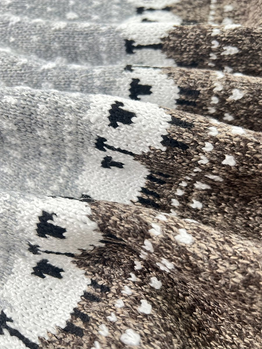 Women's Fair Isle Sheep Jacquard Knitted Sweater Pullover
