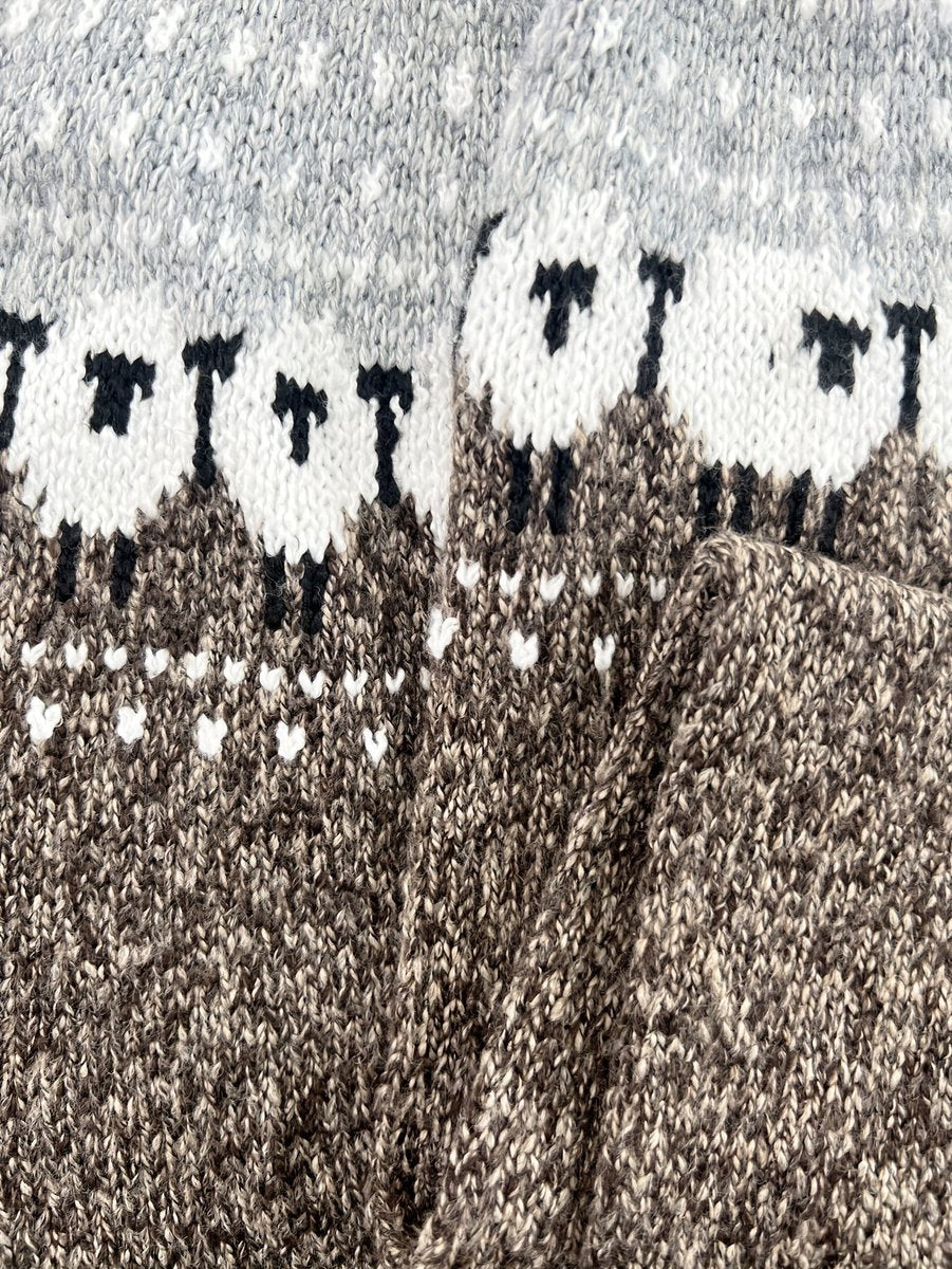 Women's Fair Isle Sheep Jacquard Knitted Sweater Pullover