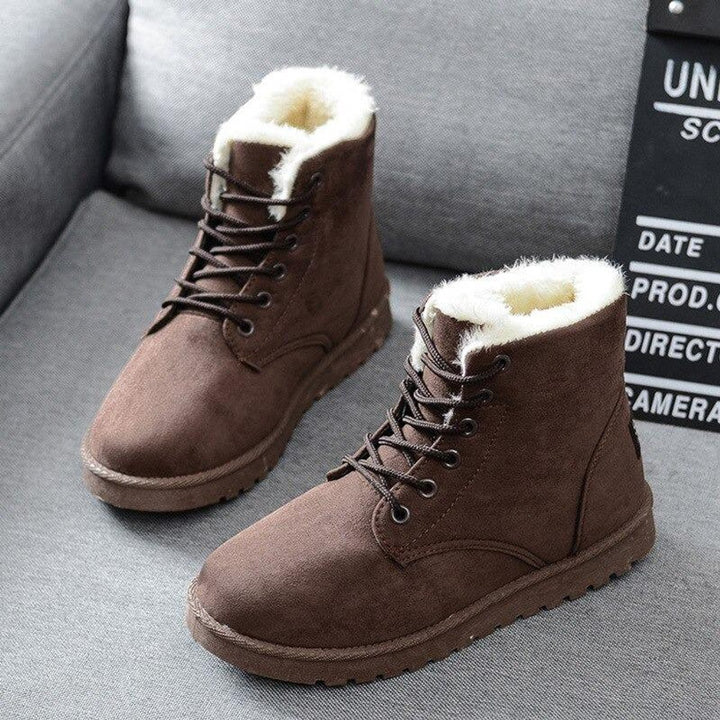 Women's Faux-Fur Lined Lace-Up Ankle Heeled Boots