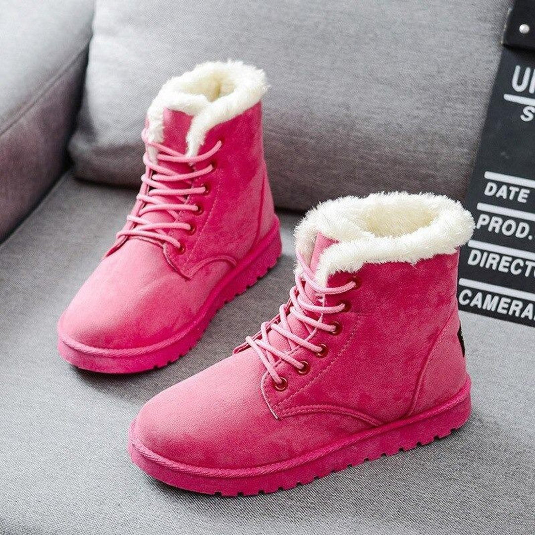 Women's Faux-Fur Lined Lace-Up Ankle Heeled Boots