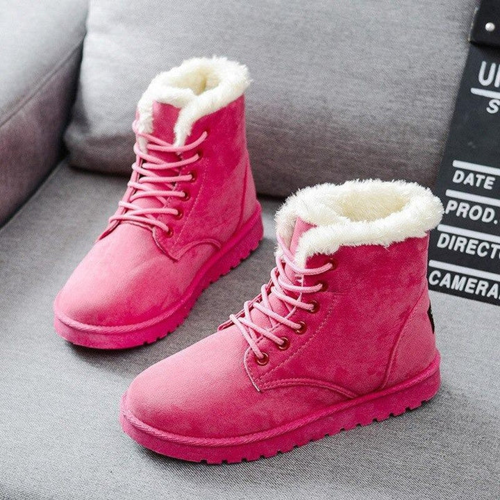 Women's Faux-Fur Lined Lace-Up Ankle Heeled Boots