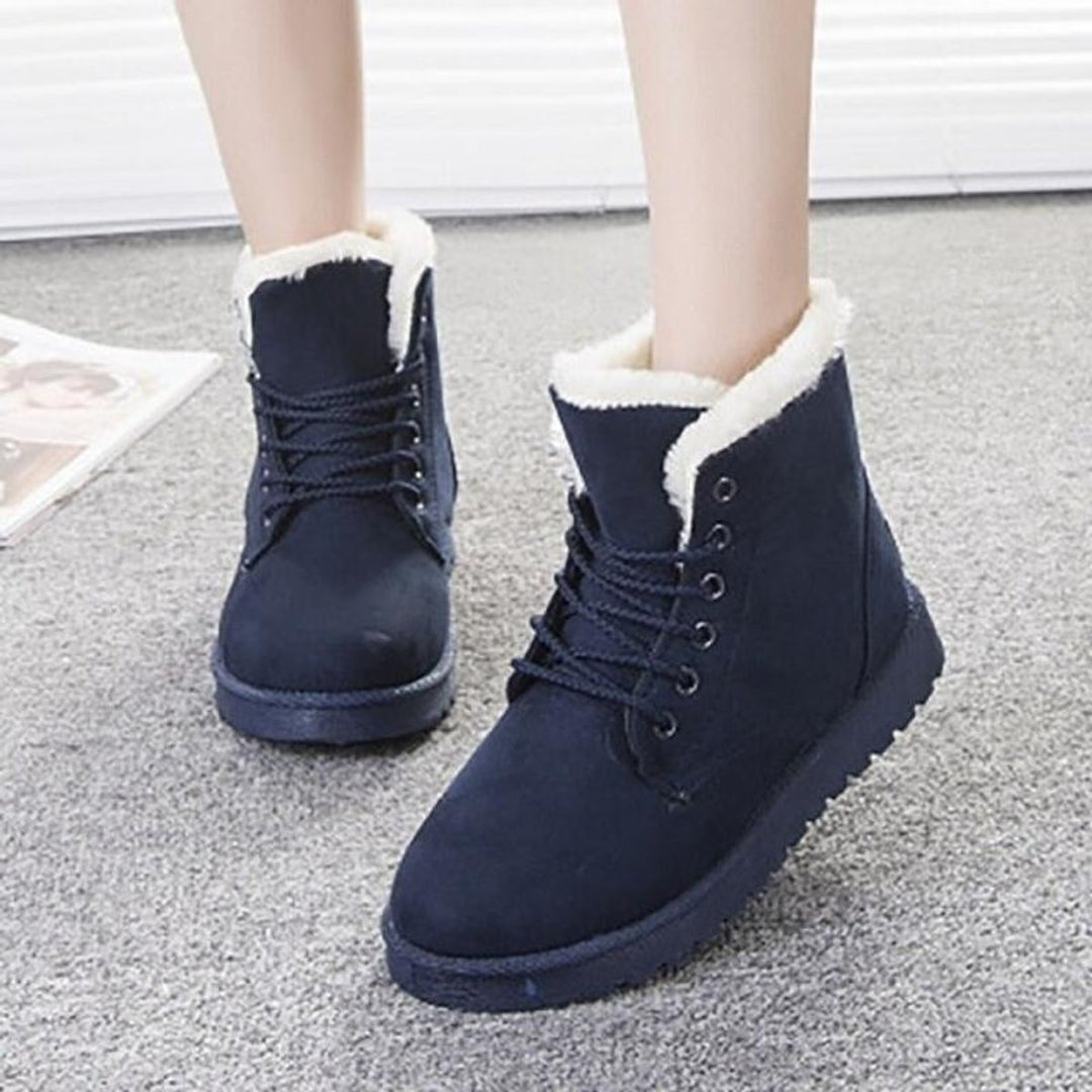 Women's Faux-Fur Lined Lace-Up Ankle Heeled Boots