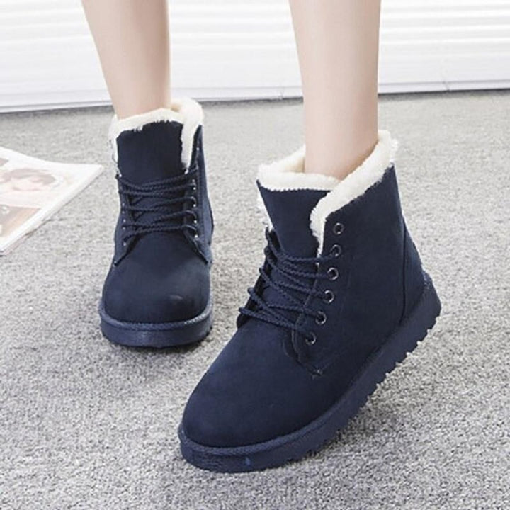 Women's Faux-Fur Lined Lace-Up Ankle Heeled Boots