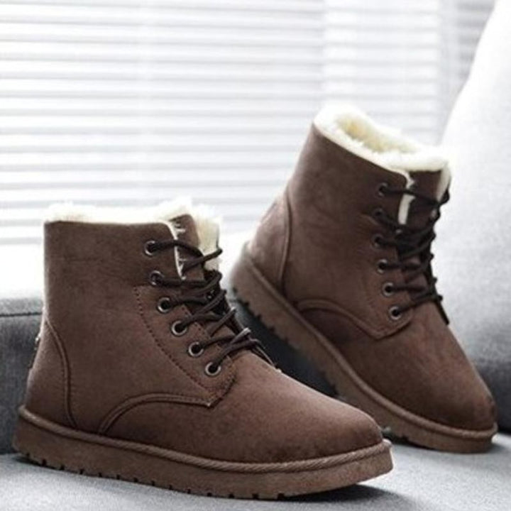Women's Faux-Fur Lined Lace-Up Ankle Heeled Boots