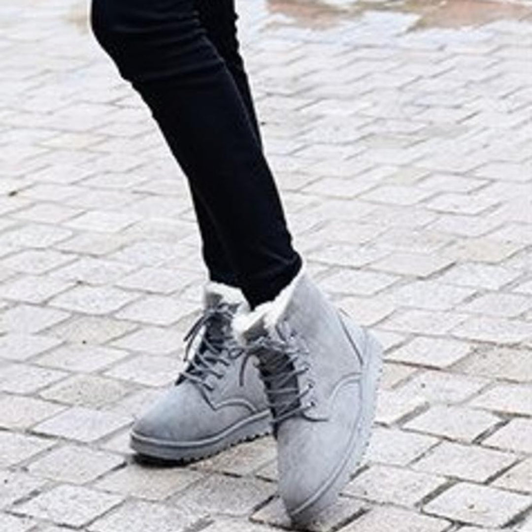 Women's Faux-Fur Lined Lace-Up Ankle Heeled Boots
