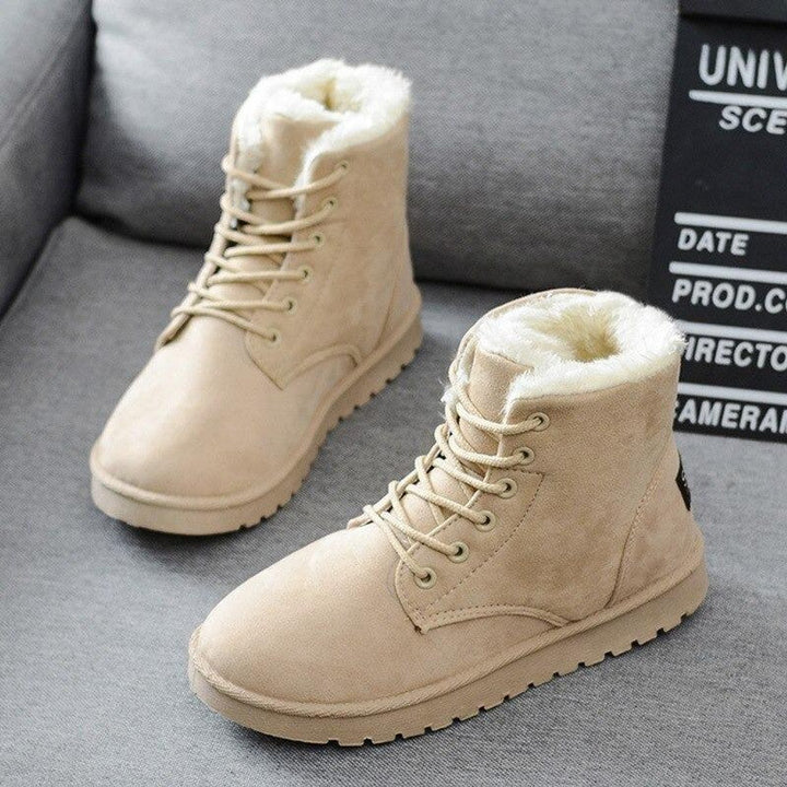 Women's Faux-Fur Lined Lace-Up Ankle Heeled Boots
