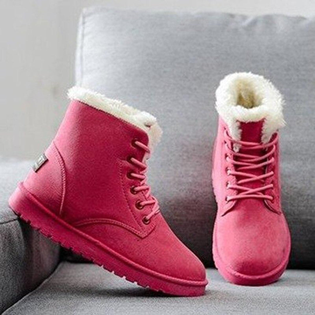 Women's Faux-Fur Lined Lace-Up Ankle Heeled Boots