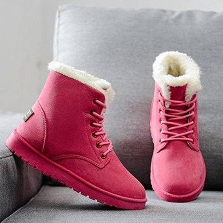 Women's Faux-Fur Lined Lace-Up Ankle Heeled Boots