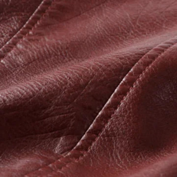 Women's Faux Leather Asymmetric-Zip Belted Biker Jacket