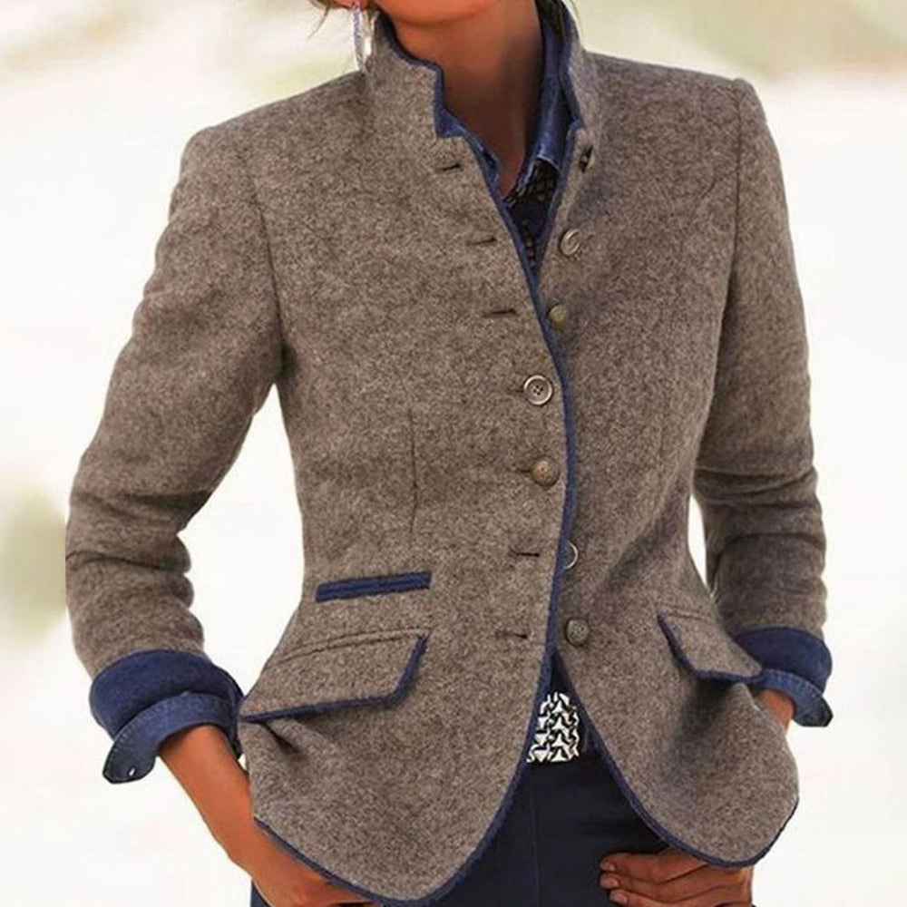 Women's Fitted Tweed Oversized Knit Cardigan Blazer Jacket