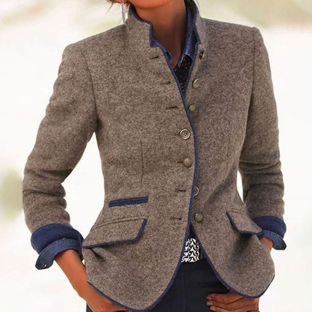 Women's Fitted Tweed Oversized Knit Cardigan Blazer Jacket
