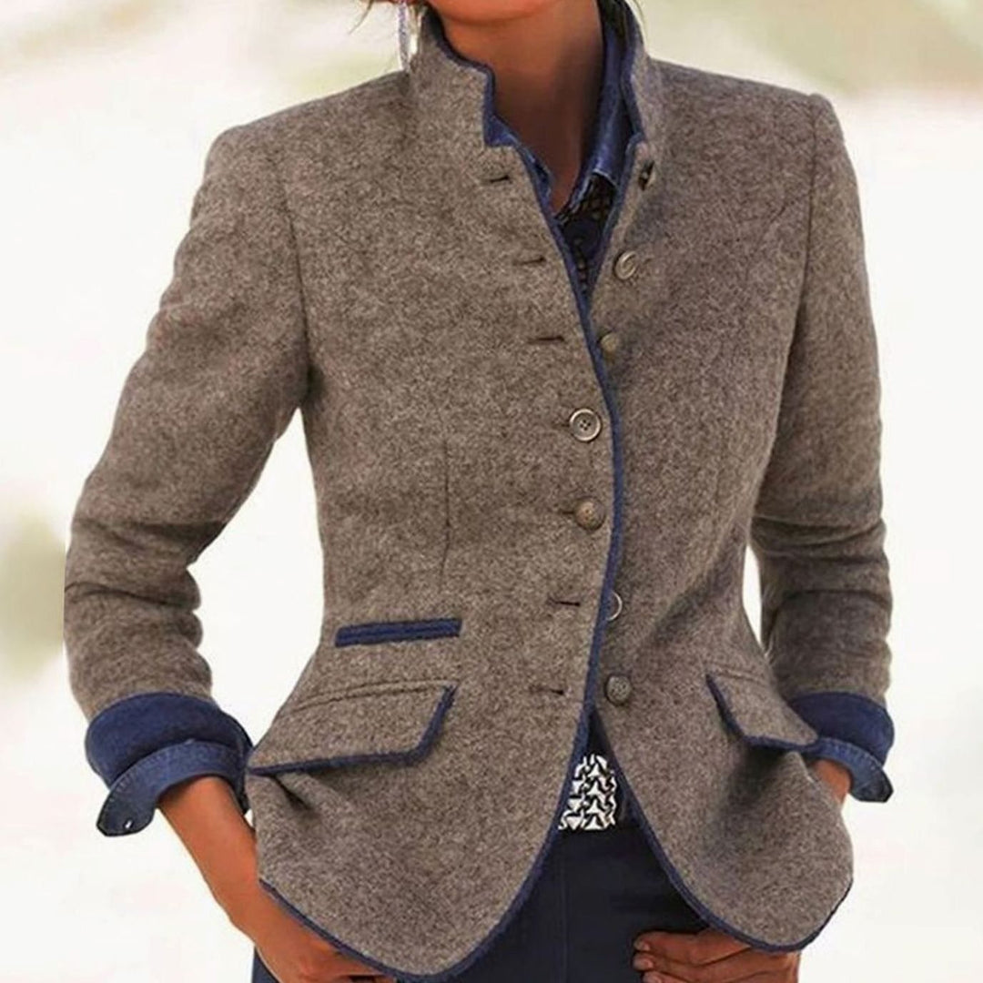 Women's Fitted Tweed Oversized Knit Cardigan Blazer Jacket