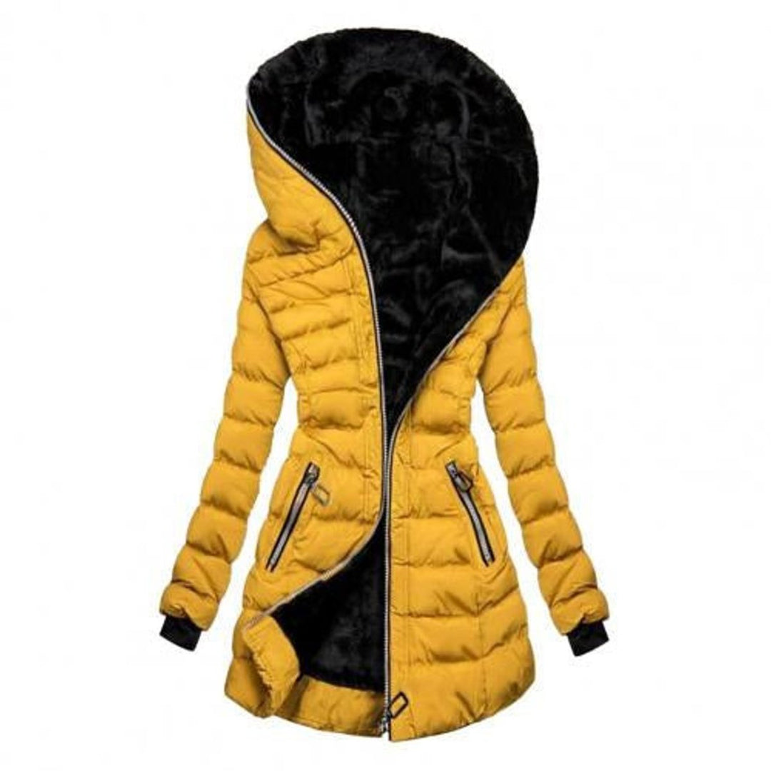 Women's Fleece-Lined Quilted Hooded Winter Puffer Coat
