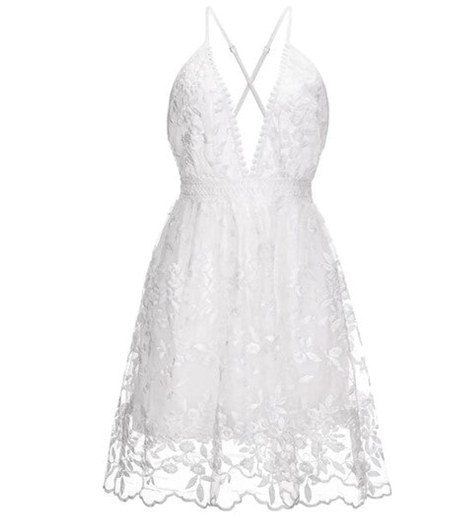 Women's Floral Embroidered Cocktail Party Dress Special Occasion