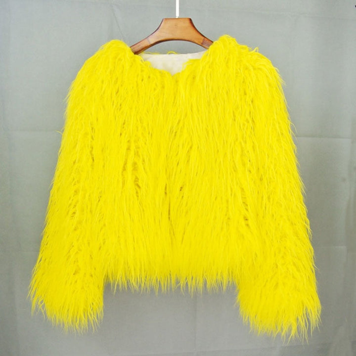 Women's Fluffy Long-Pile Faux Fur Coat Shaggy Jacket