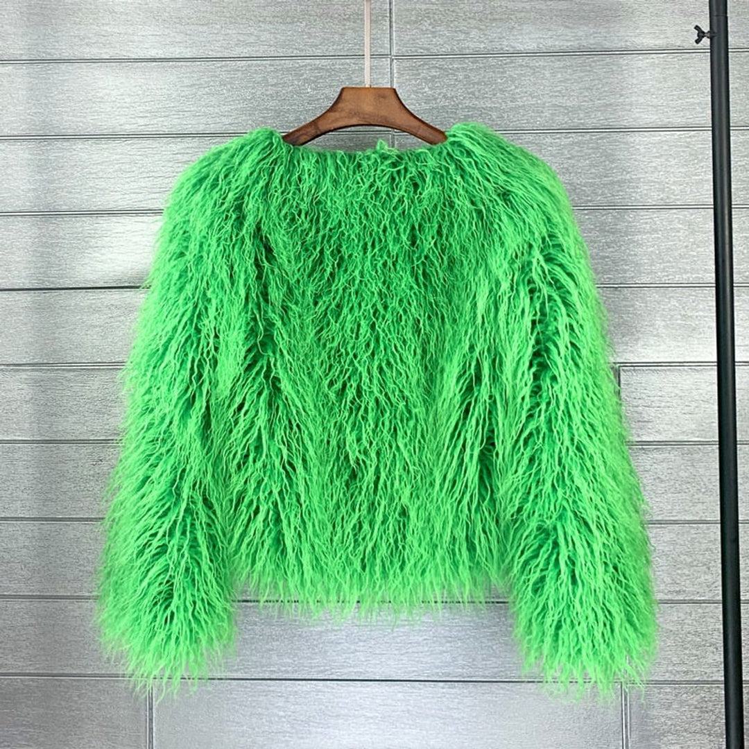 Women's Fluffy Long-Pile Faux Fur Coat Shaggy Jacket