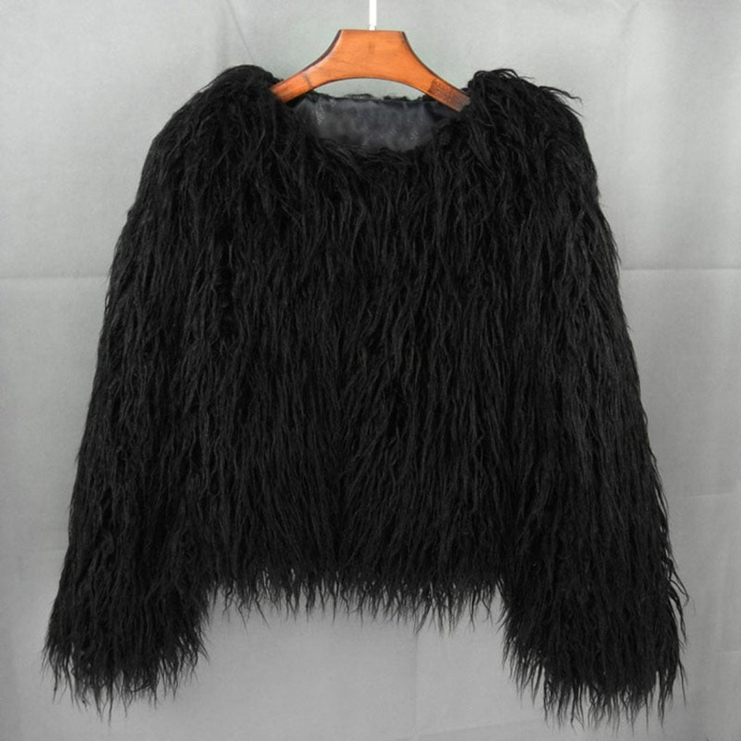Women's Fluffy Long-Pile Faux Fur Coat Shaggy Jacket