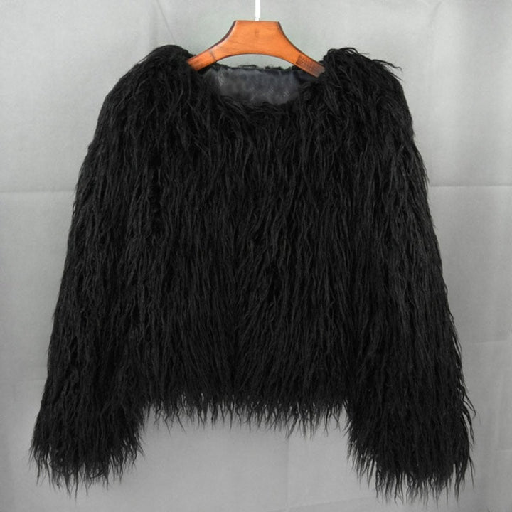 Women's Fluffy Long-Pile Faux Fur Coat Shaggy Jacket