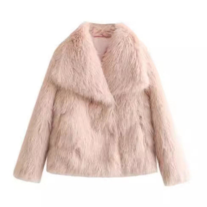 Women's Fluffy Long-Sleeve Open-Front Faux Fur Coat