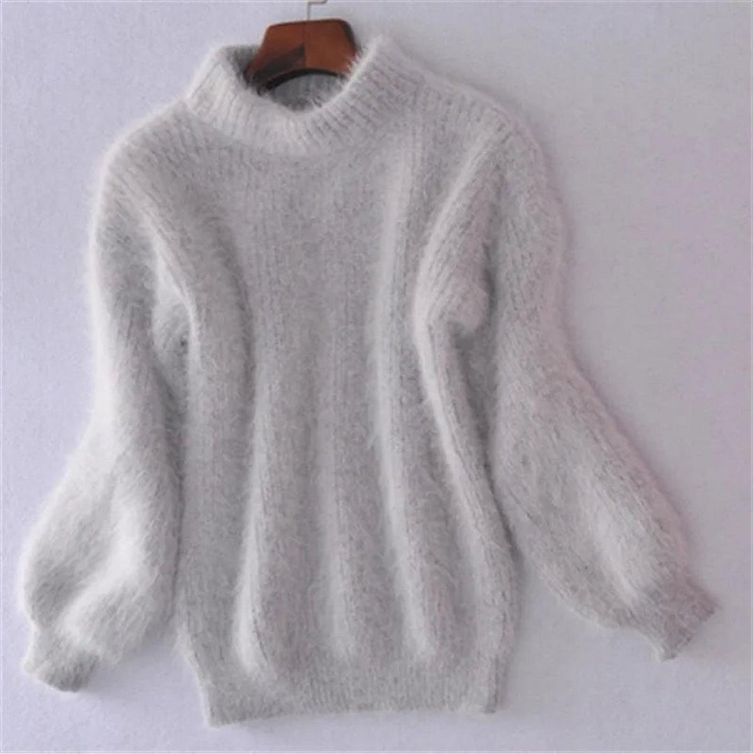 Women's Fluffy Turtleneck Oversized Knit Jumper
