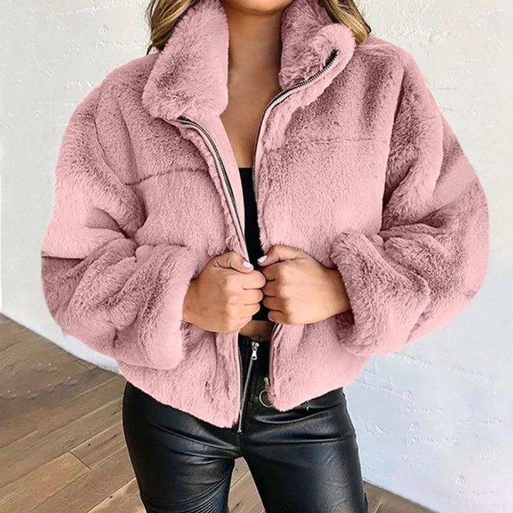 Women's Fluffy Zip-Up Short Faux Fur Coat