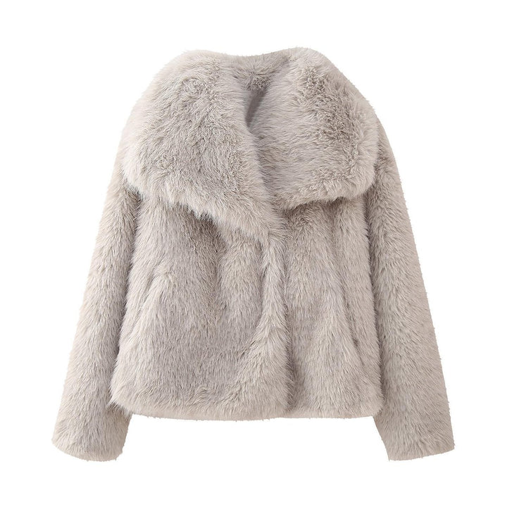 Women's Glamorous Short Faux Fur Coat Cropped Jacket