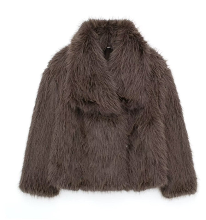 Women's Glamorous Short Faux Fur Coat Cropped Jacket