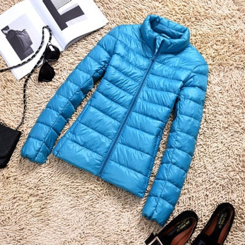 Women's Glossy Quilted Hooded Short Puffer Jacket