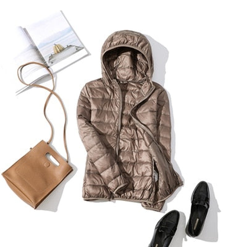 Women's Glossy Quilted Hooded Short Puffer Jacket