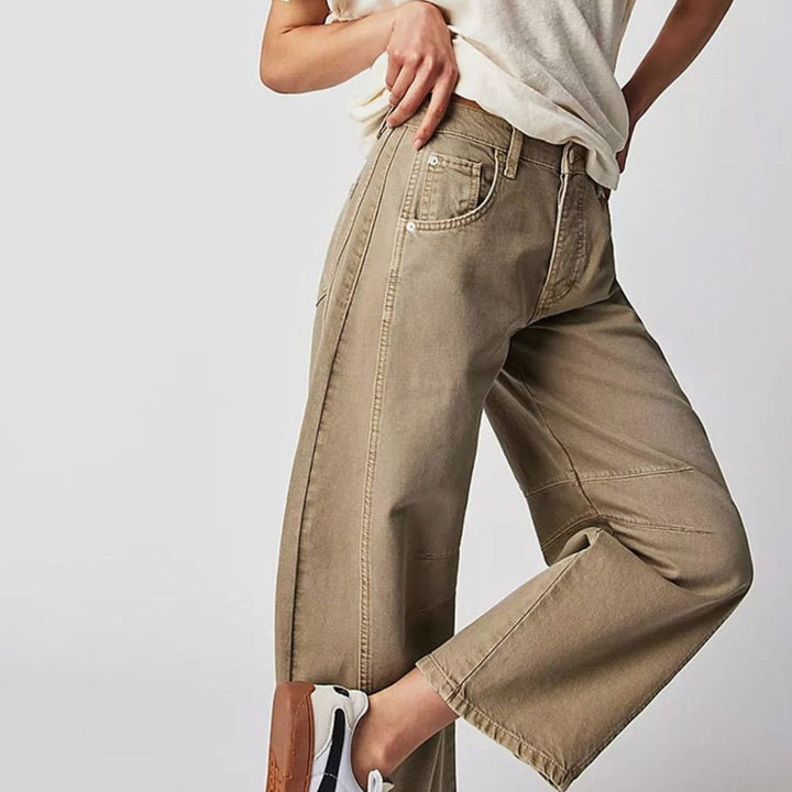 Women's High-Waist Barrel-Leg Relaxed-Fit Acid-Wash Jeans