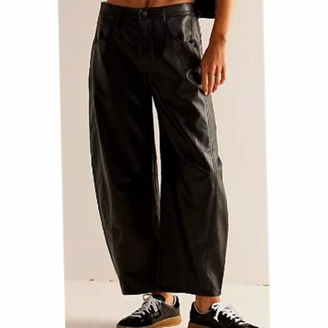Women's High-Waist Barrel-Leg Relaxed-Fit Acid-Wash Jeans