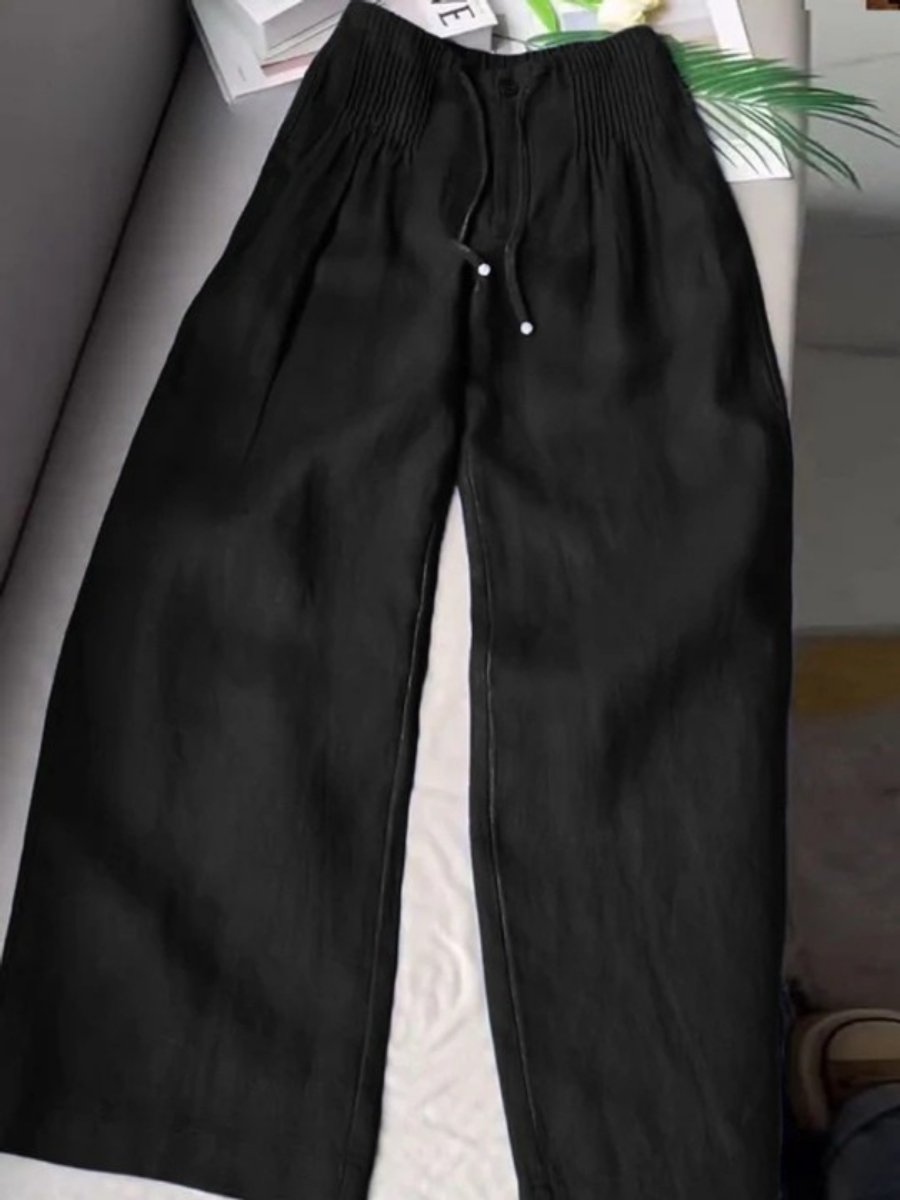 Women's High-Waist Drawstring Wide Leg Trousers Viscose