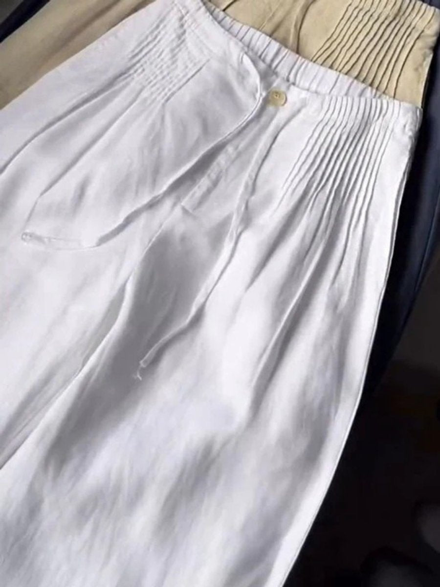 Women's High-Waist Drawstring Wide Leg Trousers Viscose