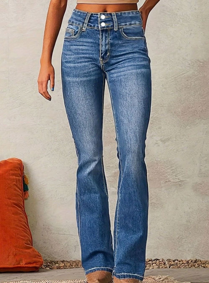 Women's High-Waist Flared Bootcut Denim Jeans
