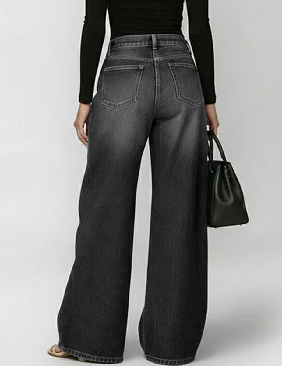 Women's High-Waist Grommet-Detail Wide Leg Trousers
