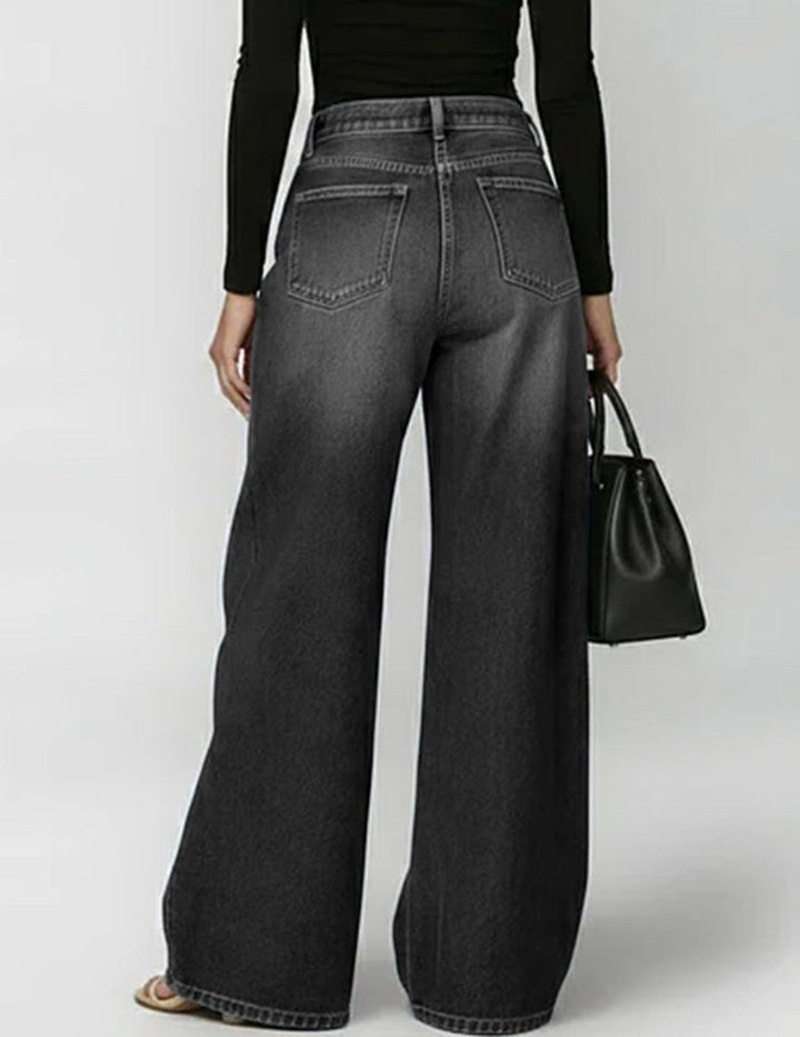 Women's High-Waist Grommet-Detail Wide Leg Trousers