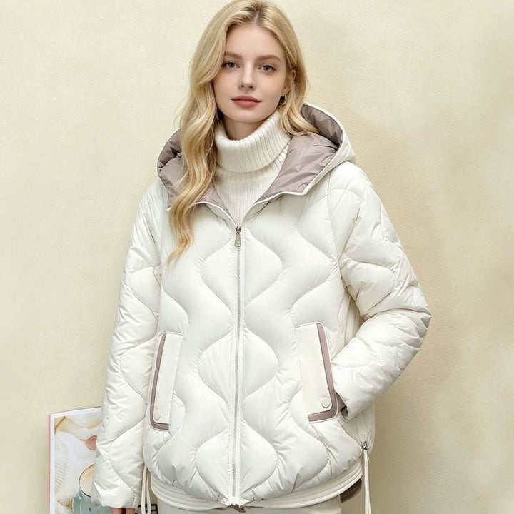 Women's Hooded Diamond-Quilted Cropped Puffer Jacket