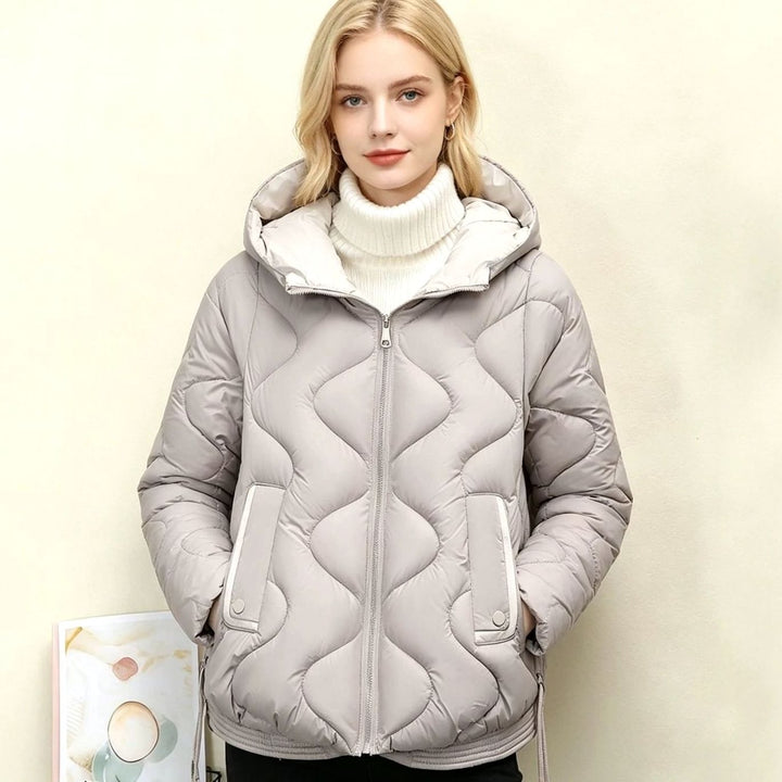Women's Hooded Diamond-Quilted Cropped Puffer Jacket