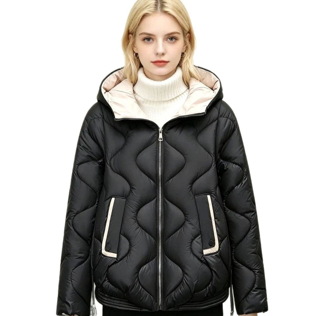 Women's Hooded Diamond-Quilted Cropped Puffer Jacket