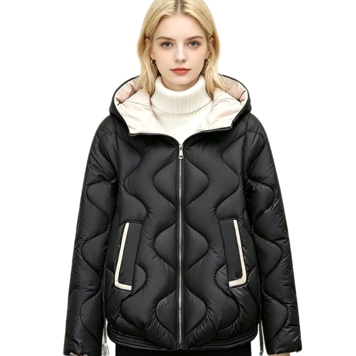Women's Hooded Diamond-Quilted Cropped Puffer Jacket