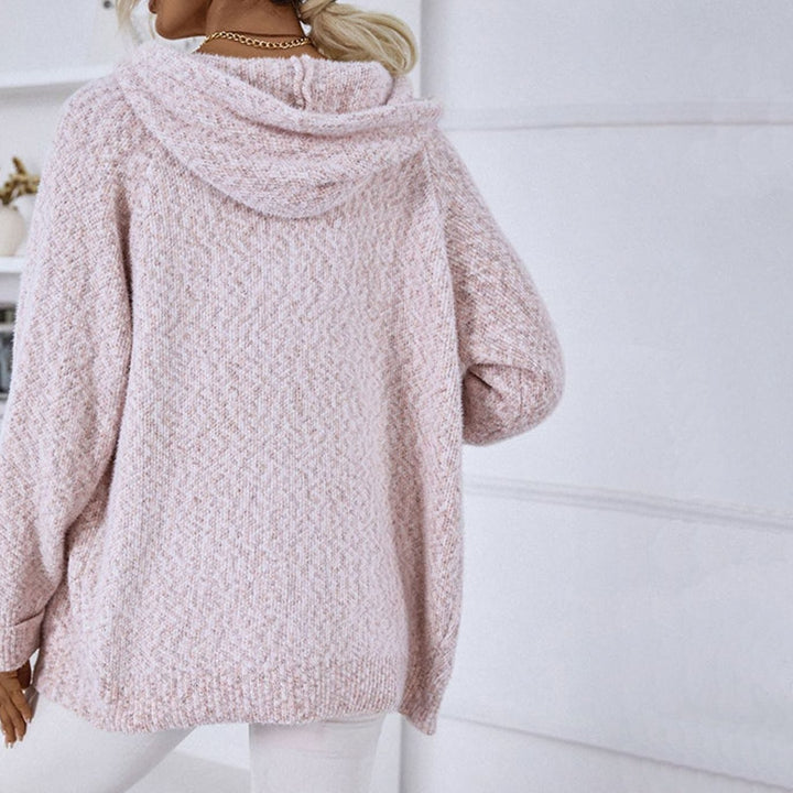 Women's Hooded Oversized Knit Cardigan Long Sleeve Zip-Up Jumper