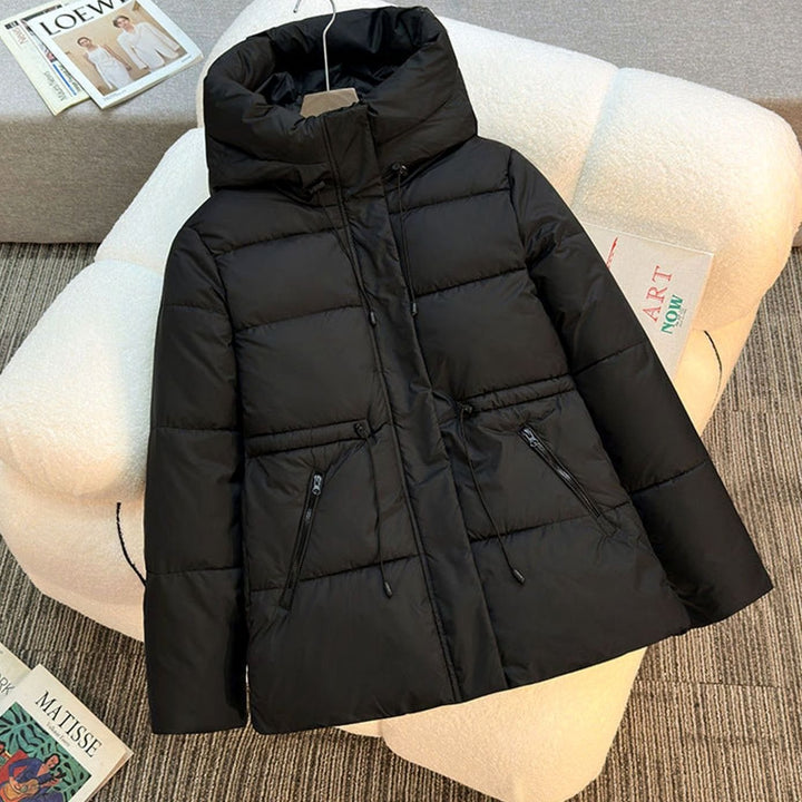 Women's Hooded Quilted Drawstring Puffer Jacket