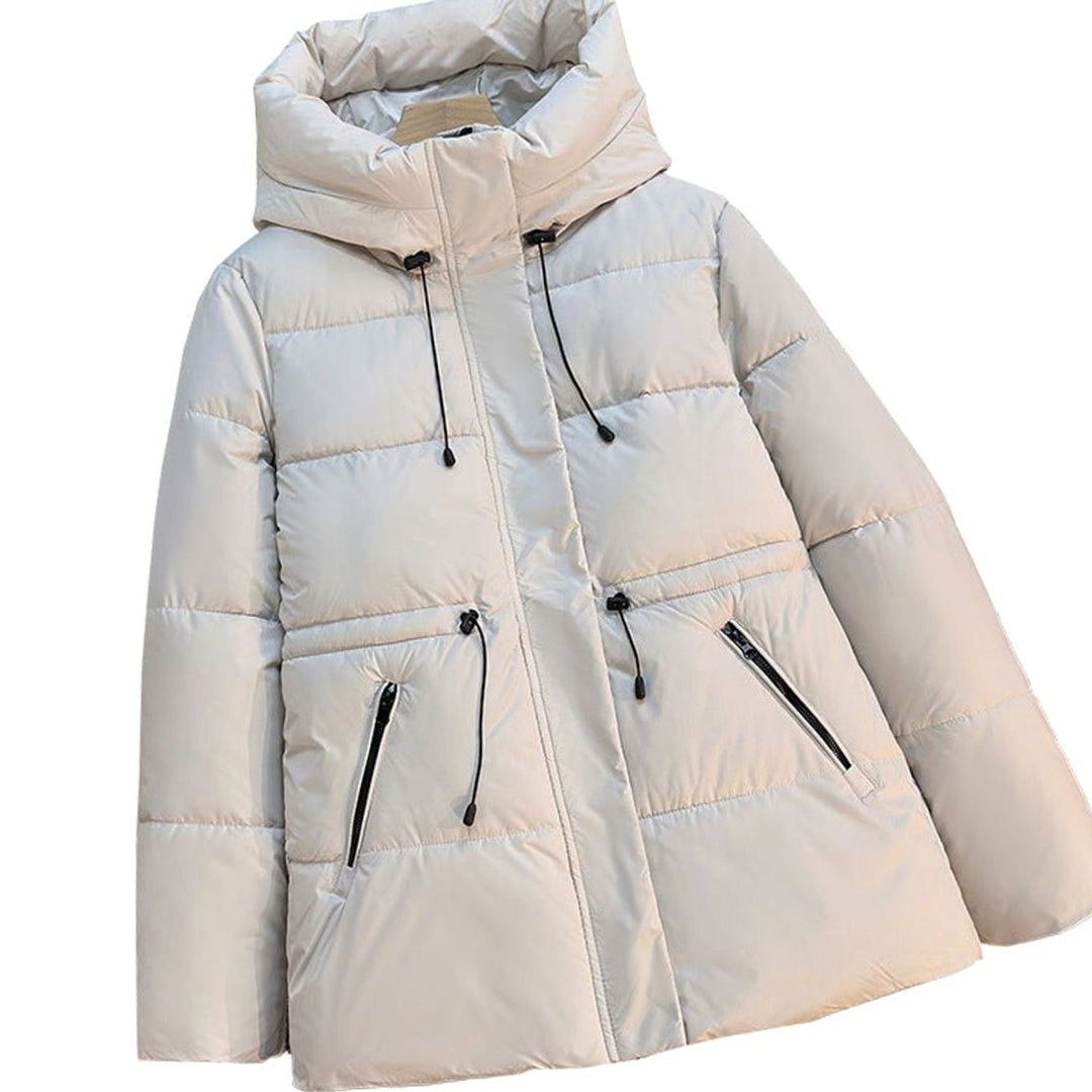 Women's Hooded Quilted Drawstring Puffer Jacket