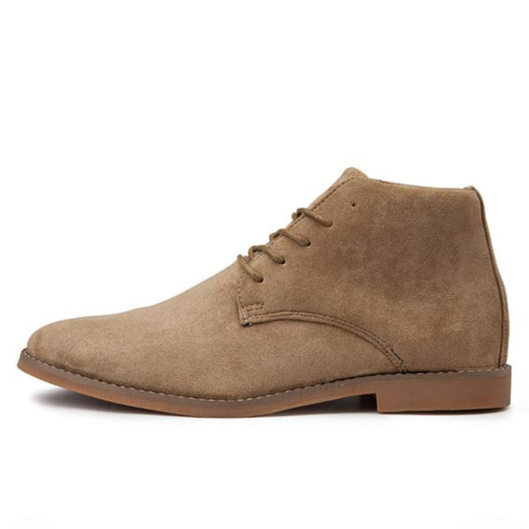 Women's Lace-Up Suede Flat Ankle Heeled Boots