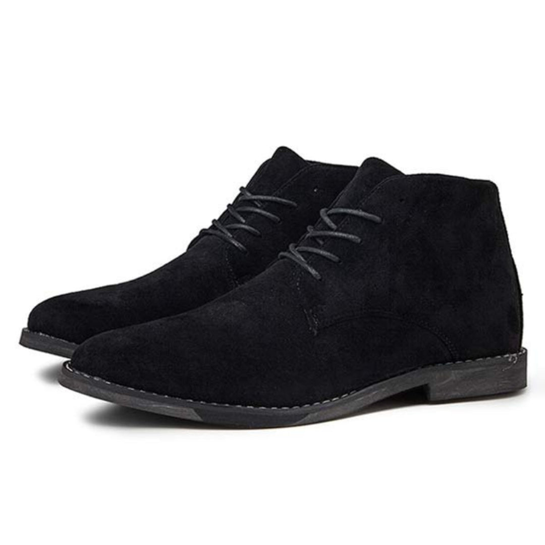 Women's Lace-Up Suede Flat Ankle Heeled Boots