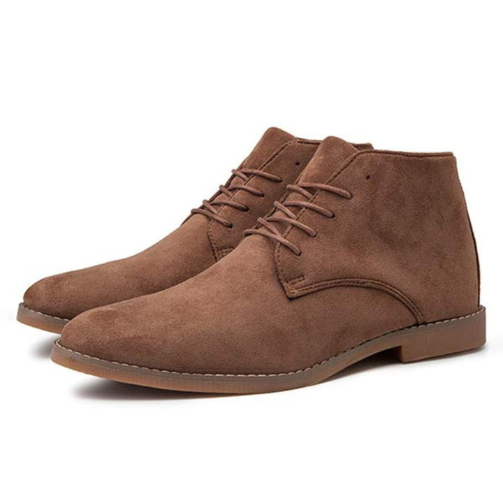 Women's Lace-Up Suede Flat Ankle Heeled Boots