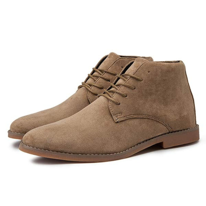 Women's Lace-Up Suede Flat Ankle Heeled Boots
