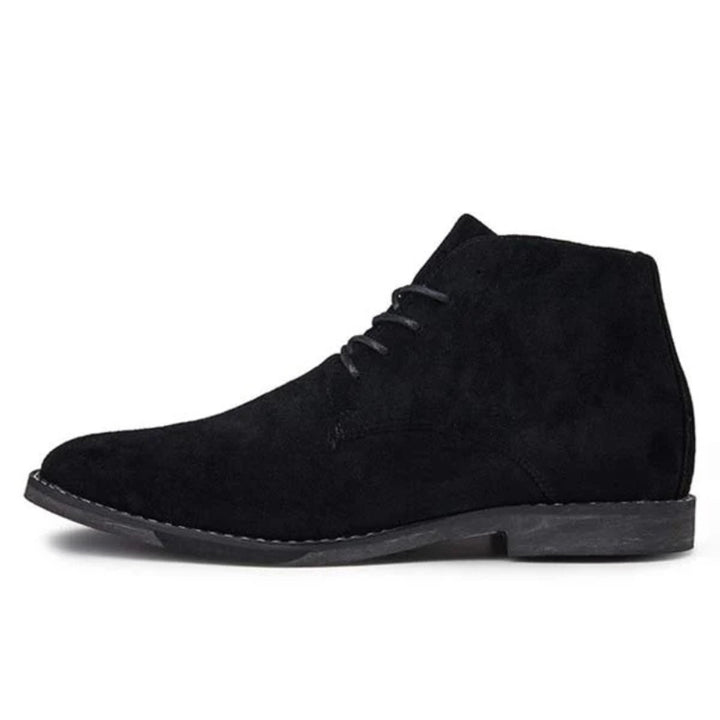 Women's Lace-Up Suede Flat Ankle Heeled Boots
